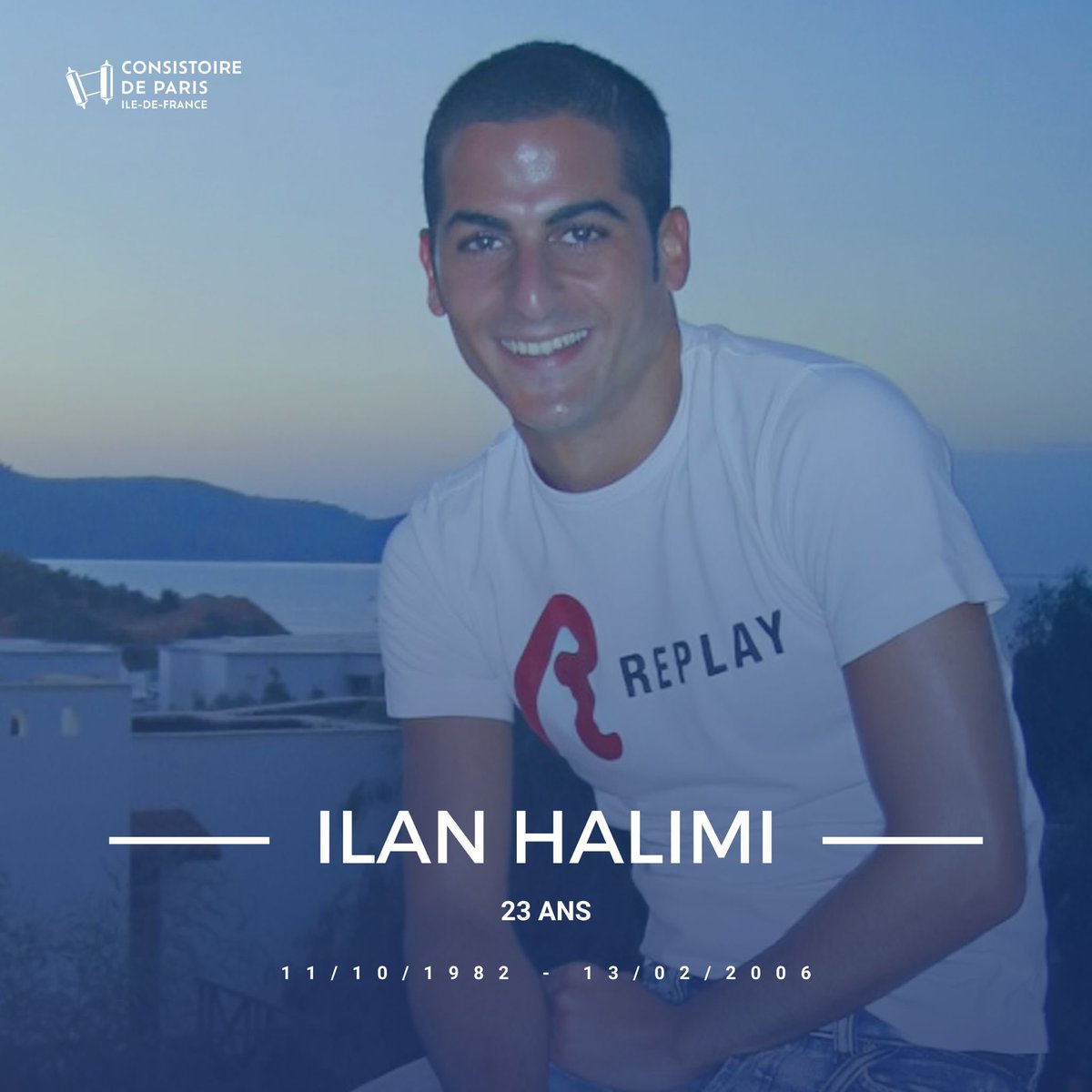 Il y a 18 ans, #IlanHalimi, 23 ans, enlevé, séquestré, torturé pendant 24 jours, puis assassiné par le gang des barbares, parce que #juif. Que son souvenir soit une bénédiction.🕯️ 18 ans après, l'antisémitisme est plus que jamais d'actualité. Ensemble, luttons contre ce fléau !