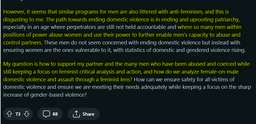 men_are_human's tweet photo. #Feminist asks the cult how she can rationalise the fact her male partner was severely abused, traumatised, and RAPED by a woman.

You know, considering the fact that #Feminism openly and rabidly denies this reality.

Tries to make it about women.

https://t.co/HcNSN8tQSN https://t.co/aZOQBHuDqi