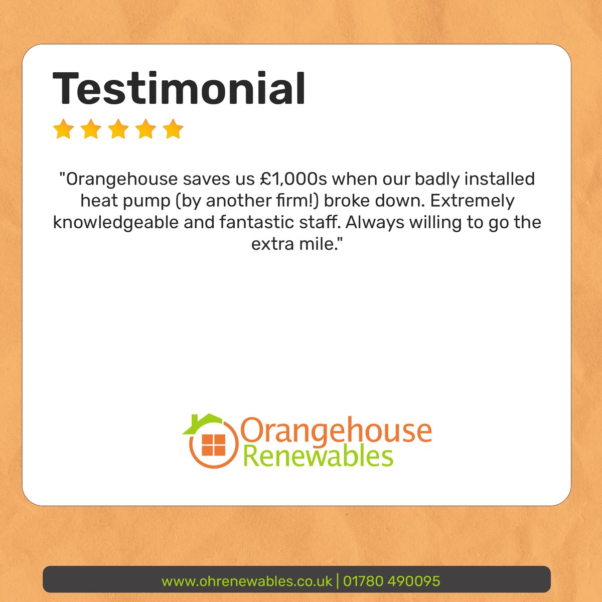 Always happy to help, thanks for your kind words! 🙌

📞01780 490095
🌐ohrenewables.co.uk

#Customertestimonial #Heatpumps #Orangehouserenewables