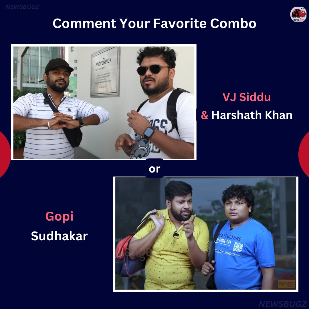 Comment Your Favorite Combo! #VjSiddu #harshathkhan or #gopisudhakar 

#parithabangal #vjsidduvlogs #harshath #youtubers