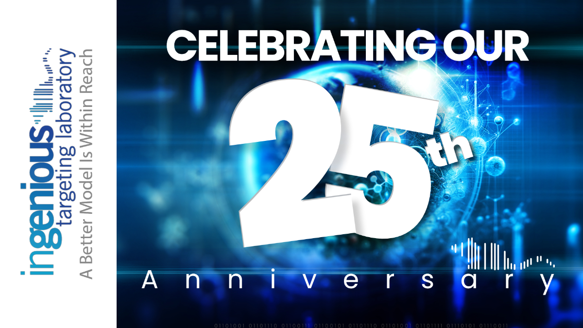 25 years in business and still leading in genetically engineered mouse models for biomedical research! #LegacyOfExcellence #25YearsStrong #ResearchLeadership #GeneticPioneers #DecadesOfDiscovery #ScientificMastery #geneediting #mousemodels #genetargeting