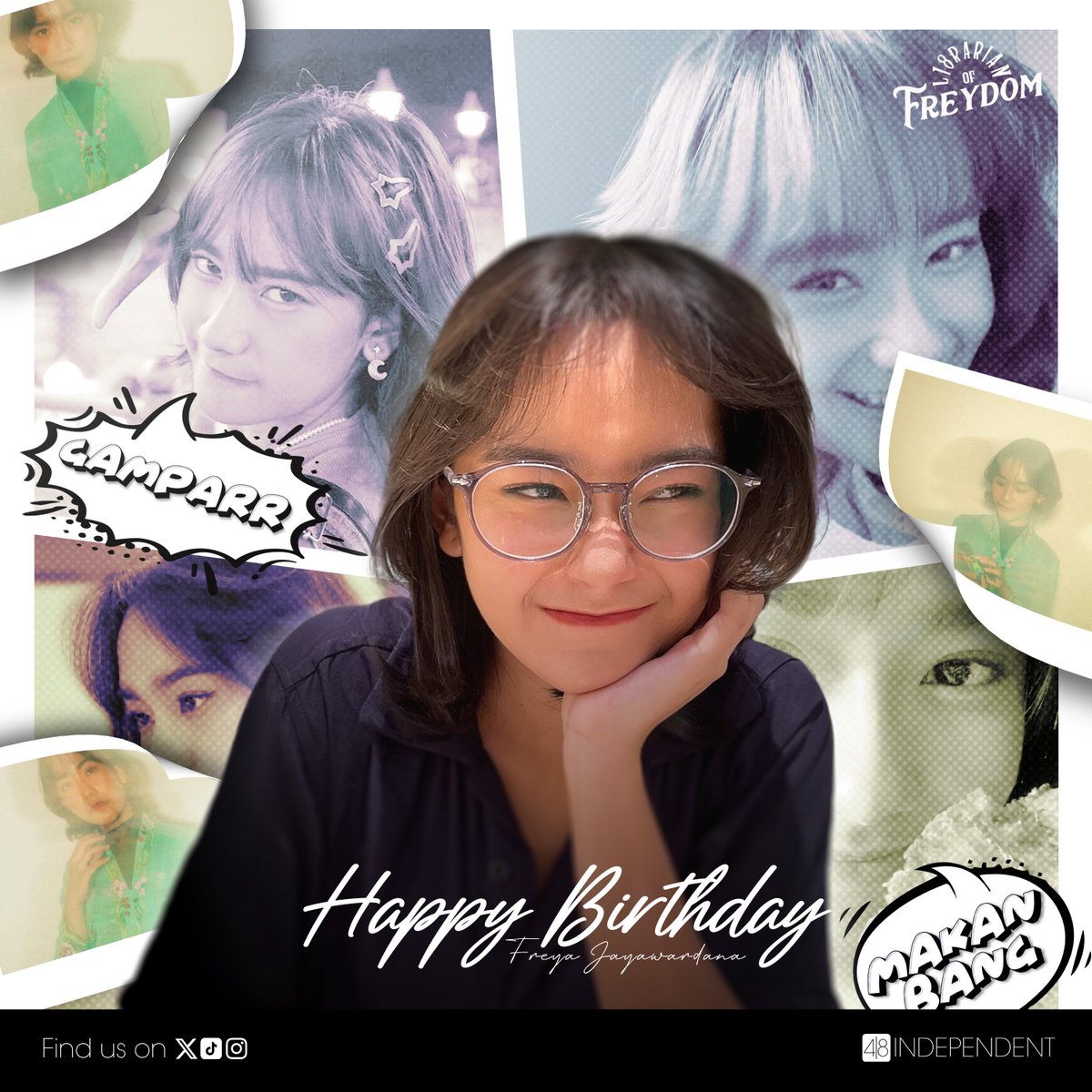 48Independent's tweet photo. SELAMAT BERTAMBAH USIA KANJENG RORO IDOLA SEMUA MANUSIAAAA 🥳🥳🫶🏼,,

Semoga segala hal yg di semogakan oleh kack FUREYA ini bisa tercapaai,, semangaat terus di jekesri nya yaa,, 
Sayang sayang sama kack fureya @Freya_JKT48 🫶🏼🥳 si pemilik senyum karamel🤏🏻

#L18rarianOfFreydom https://t.co/juR5gDCw1I