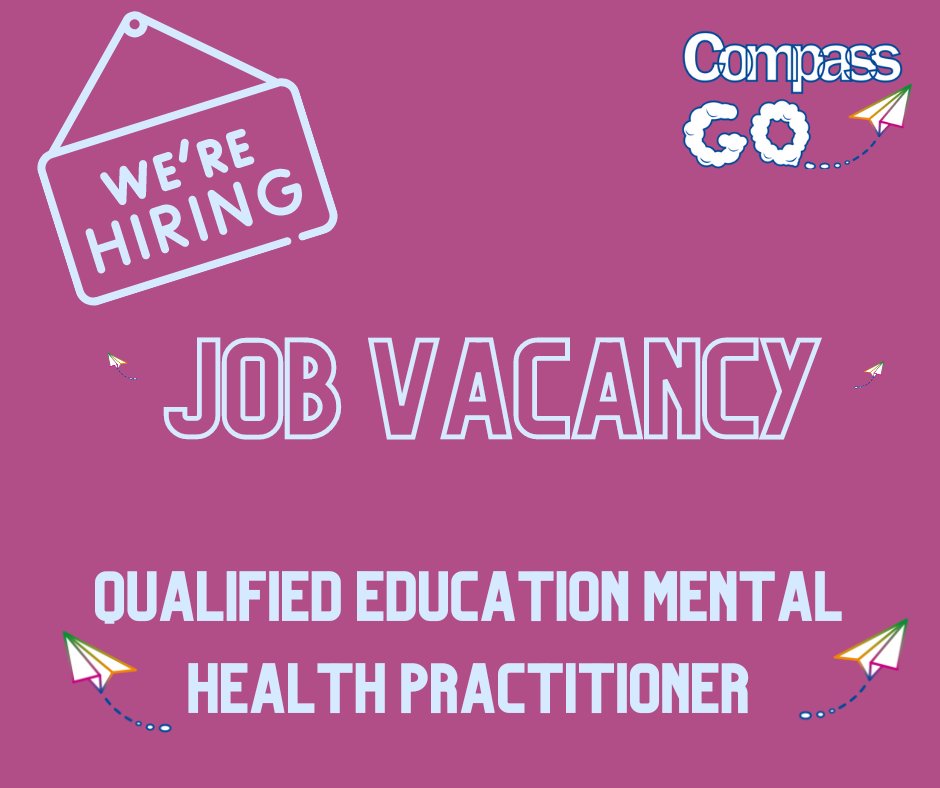Just a reminder that we still have a vacancy for a Qualified Education Mental Health Practitioner to join our Compass GO... team!

For more information please visit:   vacancies.compass-uk.org/vacancies/308/…