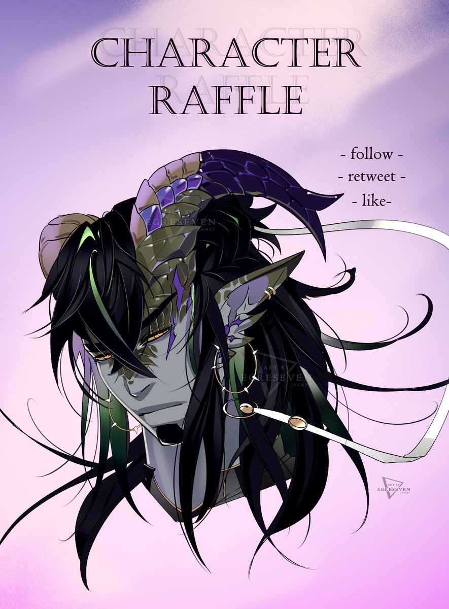Egreseven's tweet photo. 🐉CHAR RAFFLE🐉

🍈prize: comes as seen (adopt headshot) 
🍈rules: like, follow, retweet !
🍈ends 01/03/24

#adoptraffle #adoptableraffle #giveaway #artlottery #lottery #artgiveaway https://t.co/9zJpLigA0f