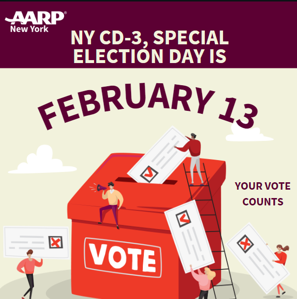 ATTENTION New Yorkers! Today, February 13, is Special Election Day for NY’s third congressional district. Make sure you head to the polls &amp; make your vote count!
Learn more about important dates and election information on our NY 2024 Elections blog:🗳️ spr.ly/6019pgkAV 🗳️