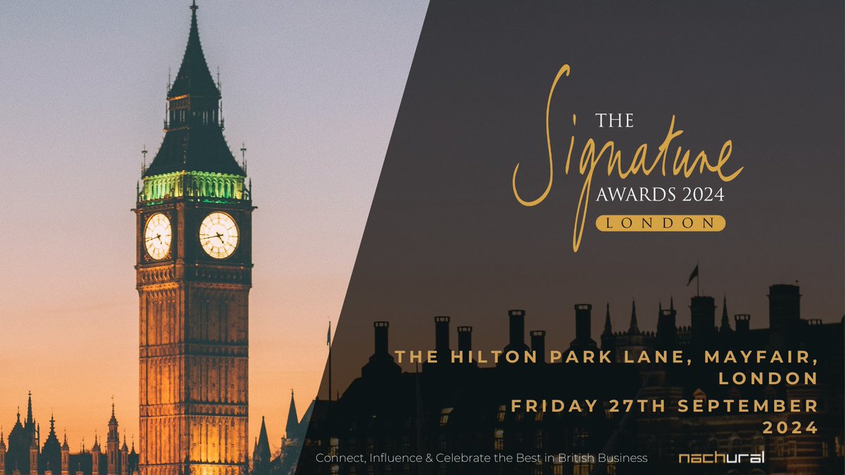 After the stupendous success of The Signature Awards 2024 Birmingham, Nachural announces the forthcoming Signature Awards 2024 London at The Hilton Park Lane, Mayfair, London!

#bookyourplace for Friday 27th September 2024: nachural.co.uk/tickets/