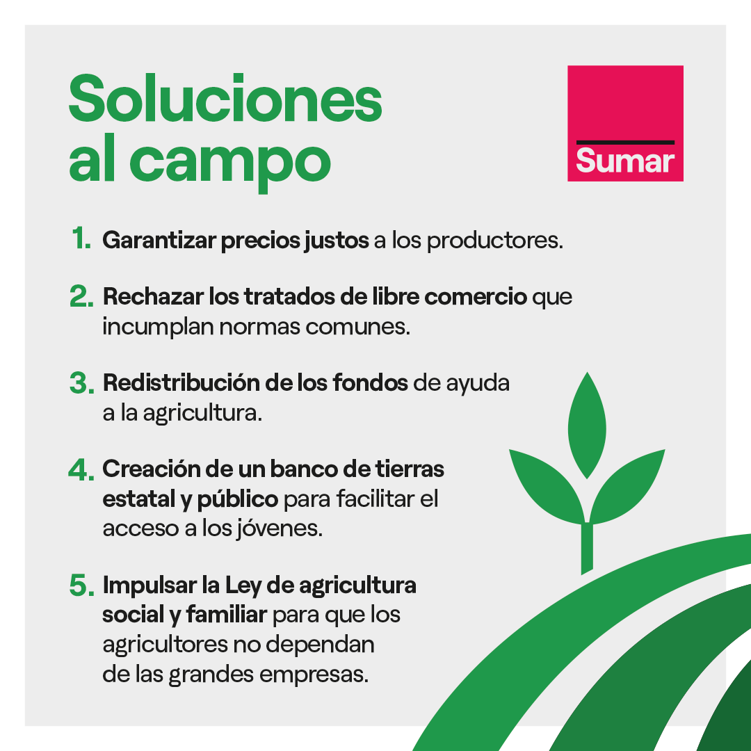 Nuestro país necesita transitar hacia un modelo que proteja el futuro de nuestra agricultura y que asegure unas prácticas justas.

La movilización del mundo rural merece todo el compromiso de las administraciones para aportar soluciones.