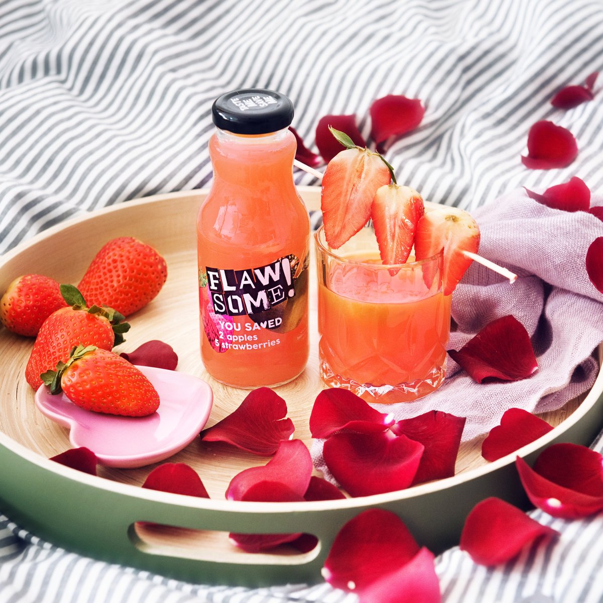 Roses are red, violets are blue, 🌹💙 Strawberries say, 'We're cool too!' Forget apples, oranges, the usual tune, With strawberries in a bottle, it's a monsoon! Toast to this day with a twist so fine, Strawberries make tomorrow's Valentine's divine! 🍓 #BeMine