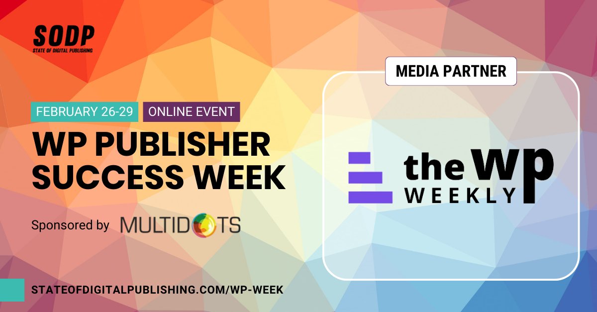 📣 Shout-out to @thewpweekly for their support as a media partner! The WP Weekly is a newsletter for #WordPress professionals sharing the best bits from the WordPress ecosystem in a concise way. 💌 Subscribe thewpweekly.com #WordPress #DigitalPublishing #NewsMedia