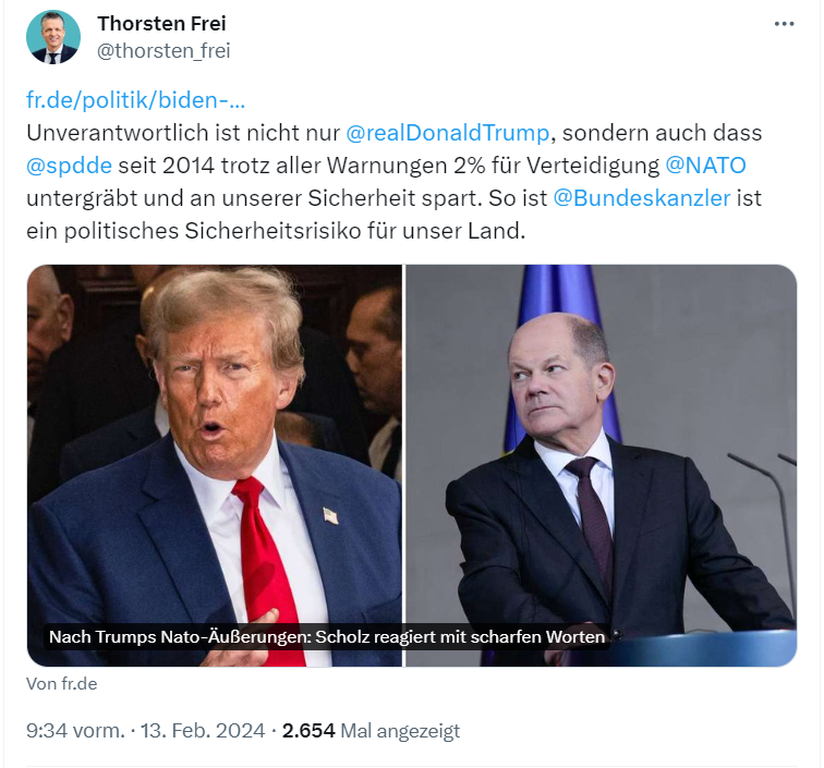 Wow, in der #CDU dreht man jetzt völlig frei. Einige in der Partei scheinen den Übergang vom Rechtpopulismus zum #Trumpismus problemlos zu bewältigen. Der Post sagt mehr über Frei aus als ihm lieben sein dürfte.