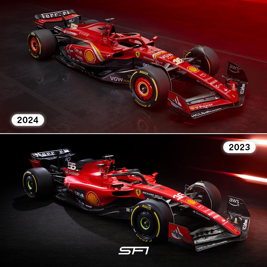 Secteur_F1's tweet image. 𝟮𝟬𝟮𝟰 🆚 𝟮𝟬𝟮𝟯 : Quelle est votre livrée Ferrari préférée ? ❤️

#F1
