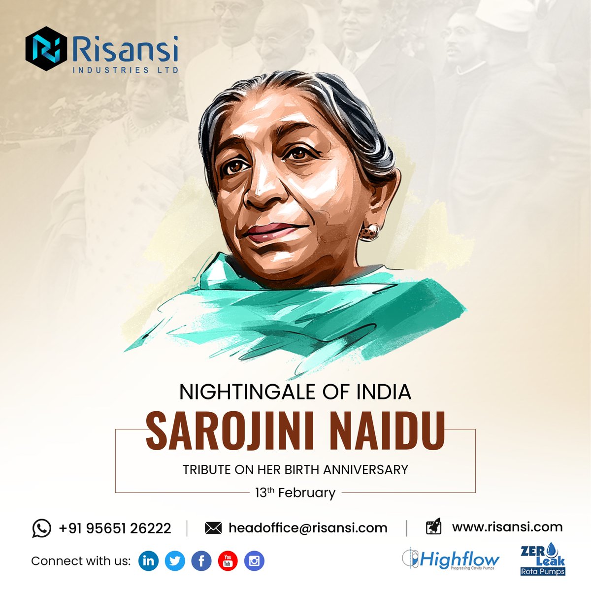 Risansipumps's tweet photo. Warm wishes on #SarojiniNaidu Jayanti!
Celebrating the remarkable life of the #NightingaleOfIndia whose words ignited change &amp; inspired #FREEDOM.
Let's uphold her legacy of freedom, #Equality &amp; literary power
Happy Sarojini Naidu Jayanti
 #SocialReformer #LiteraturePosts
#risansi https://t.co/Q8CdTEKkpy