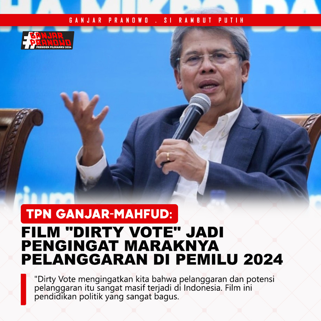 infogp24's tweet photo. Film Dokumenter Dirty Vote menurutmu berisi pendidikan politik atau fitnah?

#SemakinYakin03 GaMa PemimpinKita Dirty Vote Kalimantan Tom Lembong Alam Gus Kautsar Mahasiswa Rabu Abu Fakta Demokrasi Milik Bersama https://t.co/AUffJA6zr2