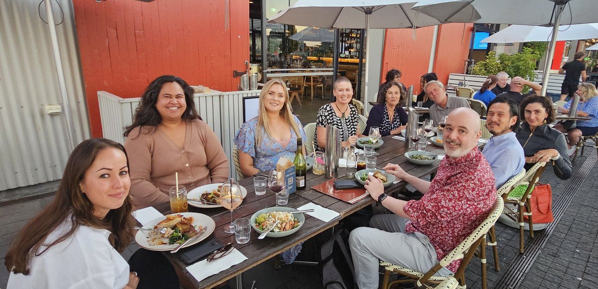 RosieGibsMoul's tweet photo. A beautiful evening for post conference drinks and dinner with old and new friends in Tamaki Makaurau #InSicknessInHealth https://t.co/dFrW0GYgro