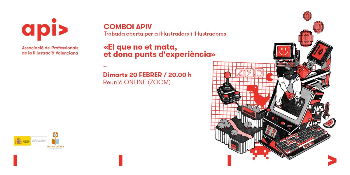 APIValencia's tweet photo. 👾«𝐸𝑙 𝑞𝑢𝑒 𝑛𝑜 𝑒𝑡 𝑚𝑎𝑡𝑎, 𝑒𝑡 𝑑𝑜𝑛𝑎 𝑝𝑢𝑛𝑡𝑠 𝑑'𝑒𝑥𝑝𝑒𝑟𝑖𝑒̀𝑛𝑐𝑖𝑎» serà el nostre primer 𝐂𝐎𝐌𝐁𝐎𝐈 de l'any!👾
Parlarem online sobre videojocs amb:
🕹️@Franxurio (Ooblets)
🕹️@ivanpapiol (Brainwash Gang)
🕹️@natnatart (Scopely)
🕹️@Marineteta (Deconstructeam) https://t.co/yv7NkV40ez
