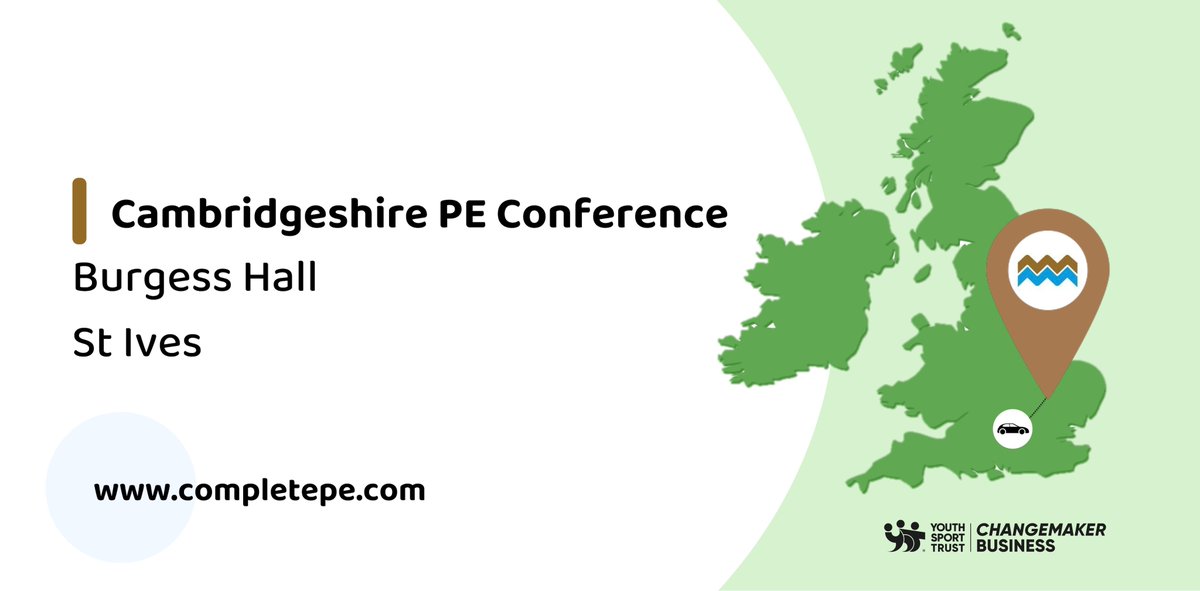 🚘 We're excited to being part of the @Cambs_PE #PE and School Sport Conference tomorrow.

We can't wait to chat all things, #PE, PA and School Sport with those who are attending. 🧑‍🎓🤸🏆

We look forward to seeing everyone tomorrow! 👋