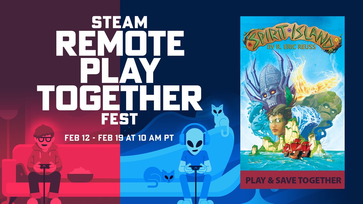 handelabra's tweet photo. Eyyyyyyo the #RemotePlayTogetherSale is going strong! Snag your faves at a discount (like Spirit Island) while the deals are hot!
https://t.co/HINtM5QkJu
#GameSale #IndieDev #IndieGame #digitaltabletop #spiritisland https://t.co/UFHYSvtVSl