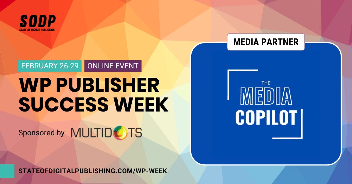 📣 Shout-out to @themediacopilot and @petepachal for their support as a media partner! Delivered 3x a week, The Media Copilot newsletter zooms in on the ways media companies are considering and using #AI, cutting through the hype. 💌 Subscribe mediacopilot.substack.com