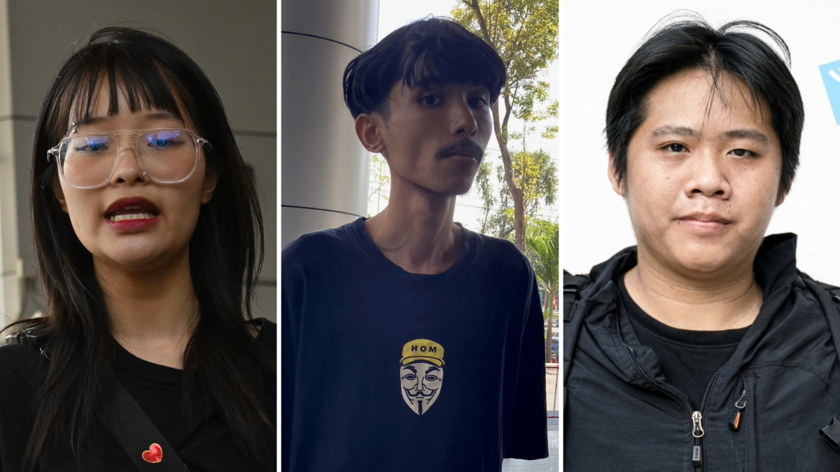 ThaiEnquirer's tweet photo. Youth activists Tantawan 'Tawan' Tuatulanon, Natthanon 'Frank' Chaiyamahabutr, and Naphasin 'Sai Nam' Trirayapiwat have all been arrested.

Tantawan and Natthanon face charges of insulting police officers while on duty, causing a nuisance, and sedition. Sedition carries a jail sentence of up to 7 years. These charges are related to their actions towards HRH Princess Maha Chakri Sirindhorn's motorcade.

Naphasin has been charged as an accomplice in the spray painting of Wat Phra Kaew's wall, facing violations of the Cleanliness Act and Section 32 of the Ancient Monuments Act. The latter carries a jail sentence of up to 10 years. This case is linked to the one where two journalists were accused of being accomplices to the action.

Tantawan and Natthanon are now at the Din Daeng Police Station to hear their charges, while Naphasin is at the Royal Palace Police Station.

#Thailand #ตะวัน #ขบวนเสด็จ