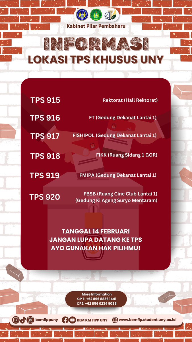 INFORMASI LOKASI TPS KHUSUS UNY 

📌 Lokasi TPS Khusus UNY