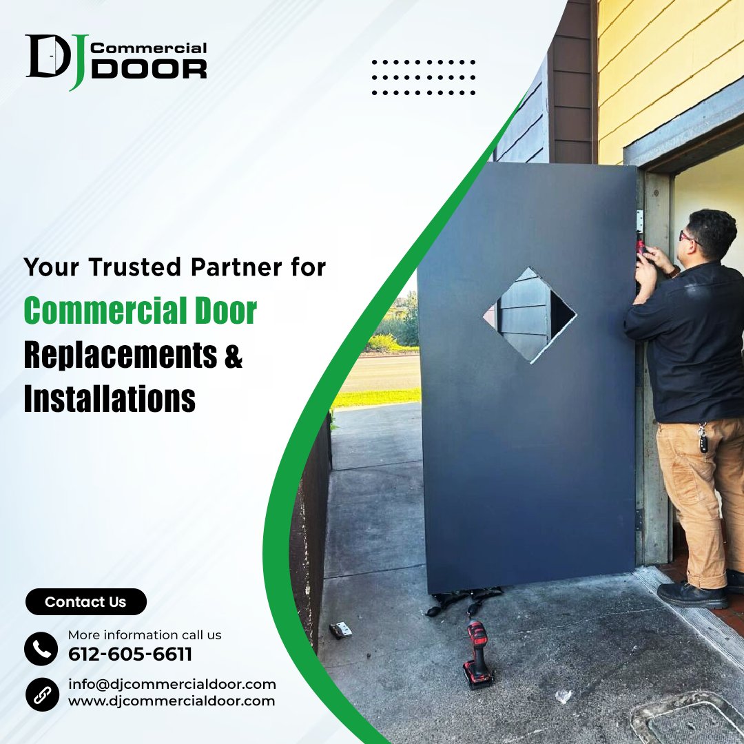 🚪 Upgrade your commercial space with DJ Commercial Door! We're your go-to partner for top-notch commercial door replacements and installations. Whether it's enhancing security or boosting aesthetics, we've got the expertise you need.

#CommercialDoors #DoorReplacements