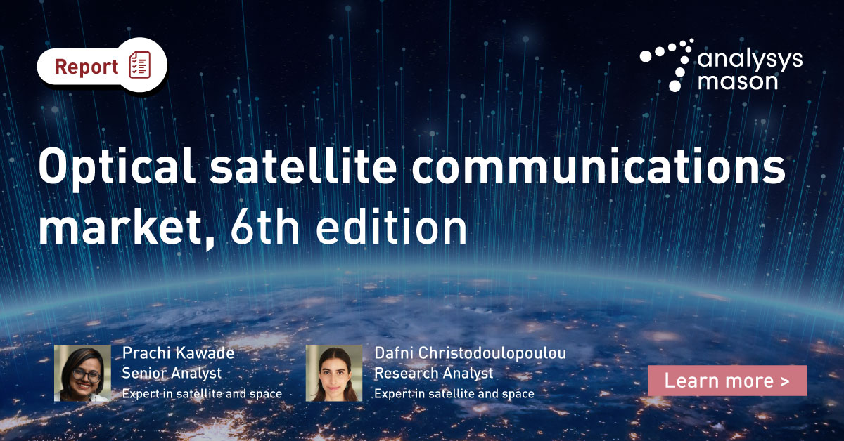 Optical inter-satellite links present a USD2.6 billion opportunity for communication constellation operators' over the next decade.

Our recent report analyses the dynamics and competitive landscape of the optical satellite communications market: bit.ly/3ODGIzI