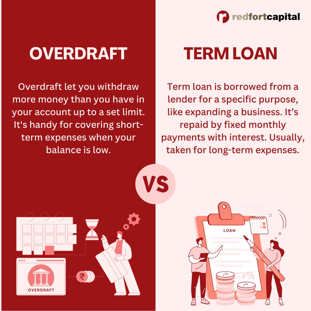 RFC Knowledge Bites #21
'Difference between Overdraft and Term Loan'

#overdraft #termloans #msmeindia #msme #msmeloan #businessloans #smallbusinesses #SmallBusinessLoans #loanonline #redfortcapital #knowledgeispower #KnowledgeBites #rfcknowledgebites #Bank #msmes #NBFCs…