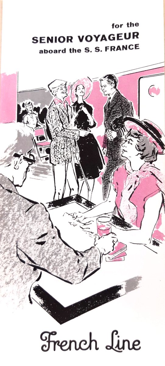 GuildhallLib's tweet photo. Holiday inspiration part 3! 🚢Further finds in our #maritime collections of #ephemera Some 1960s advertising and a rather smart luggage label for French Line transatlantic routes to America 🛳️⭐️ #retrotravel #retroadvertising #specialcollections https://t.co/t6dLHAx4PF