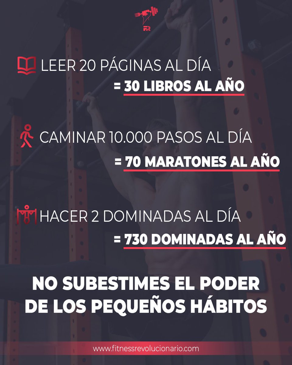 FITrebelde's tweet image. Los grandes resultados vienen de repetir a diario pequeños hábitos.