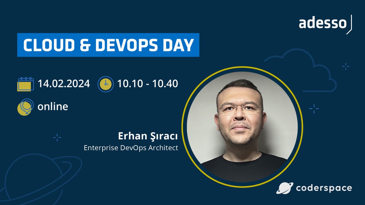 adessoturkey's tweet image. DevOps alanında kariyer düşünüyorsan 14 Şubat’ta buluşuyoruz. ⏰☁️

@coderspace_io tarafından düzenlenen Cloud&amp;amp;DevOps Day’de Erhan Şıracı bu alana dair merak ettiğin soruları cevaplıyor.🙌🏻

👨🏻‍💻👩🏻‍💻Kaydolmak için: coderspace.io/etkinlikler/cl…

#adesso #adessoTurkey #Coderspace #event…
