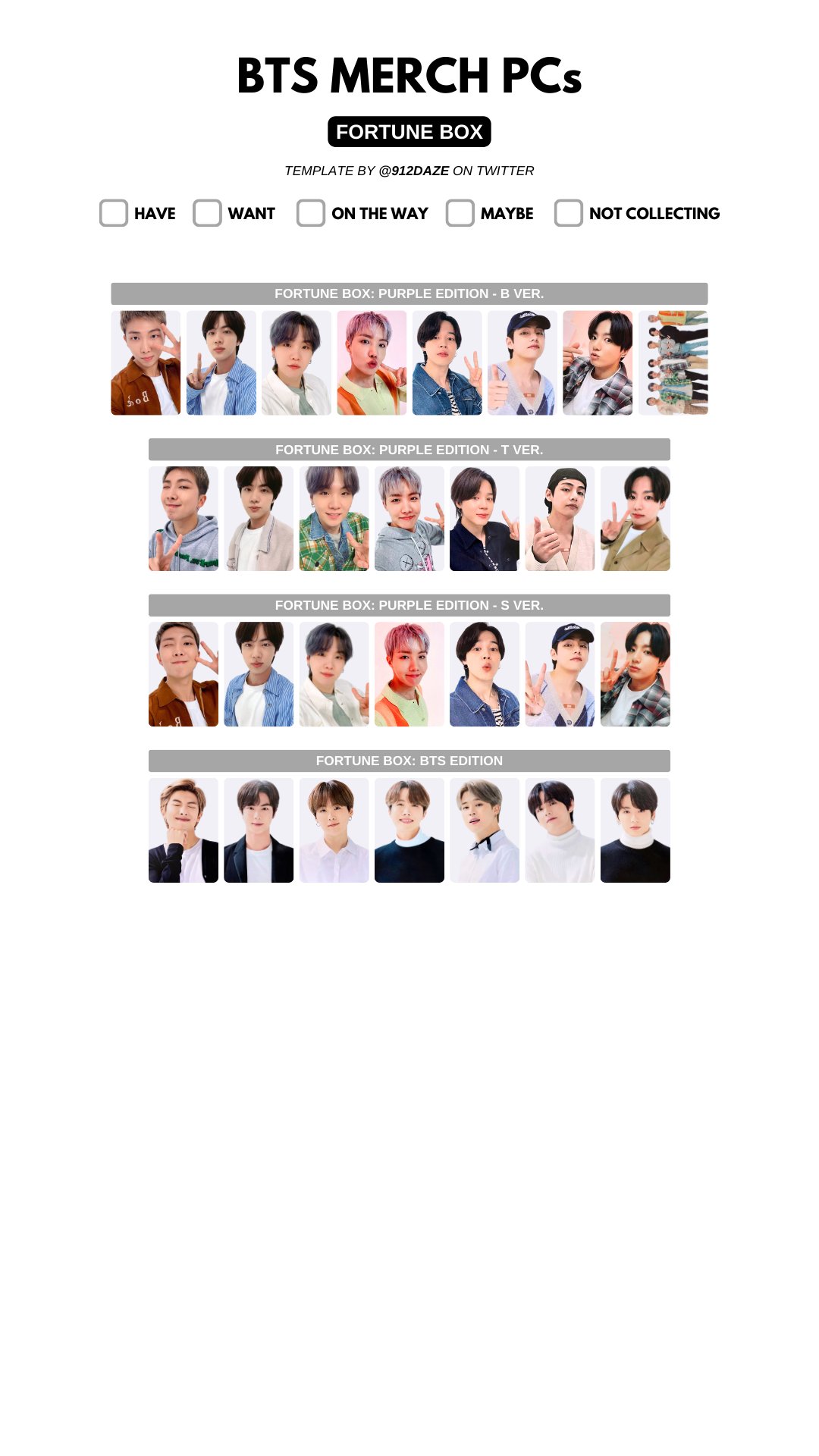BTS Fortune Box B セット トレカ j )⁷ on X: 