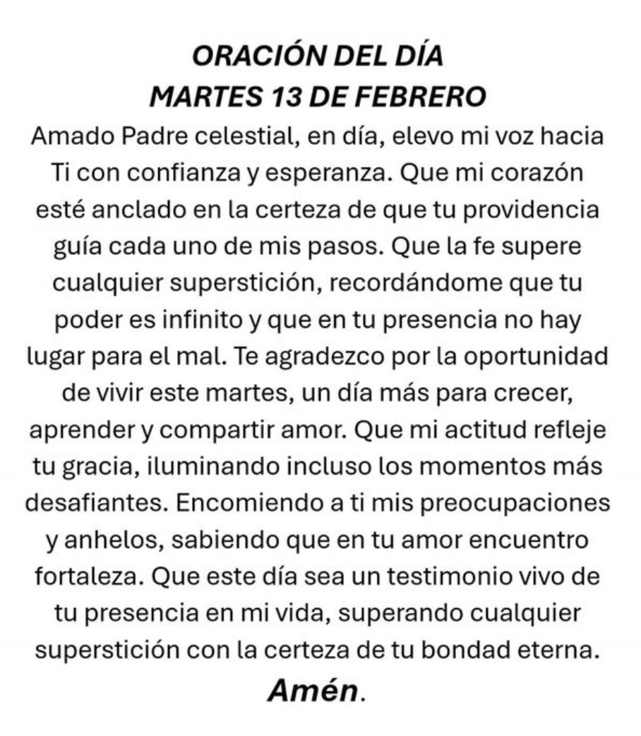MiOracionDiaria's tweet photo. Oración del día martes 13 de febrero de 2024. https://t.co/e2X6wJ2Dqr