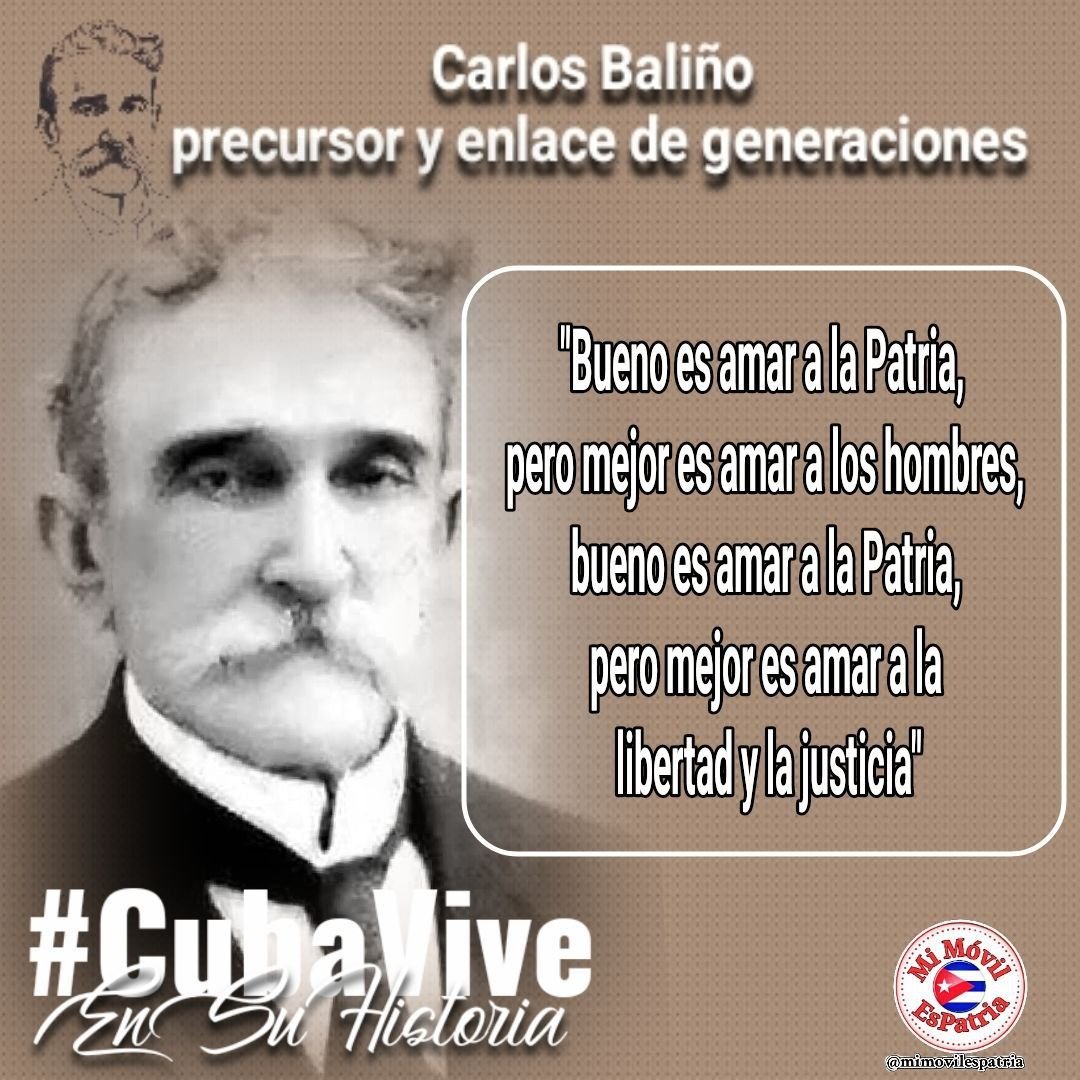Evocamos en el aniversario de su nacimiento a Carlos Baliño, símbolo de continuidad, fundador junto a Martí del Partido Revolucionario y junto a Mella del primer <a href="/PartidoPCC/">Partido Comunista de Cuba</a>. #CubaViveEnSuHistoria