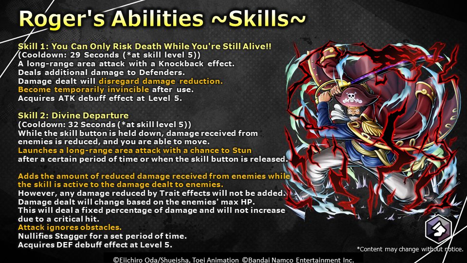 OPBR_global's tweet photo. [5th Anniversary Live Broadcast Part 2]
Check out the abilities of the upcoming Extreme Legendary Character "Great Pirate Gol D. Roger"!

📺Watch Here
https://t.co/OSb41JQ4Uk

#OPBRlive
#BountyRush https://t.co/z7a6dDPHdz