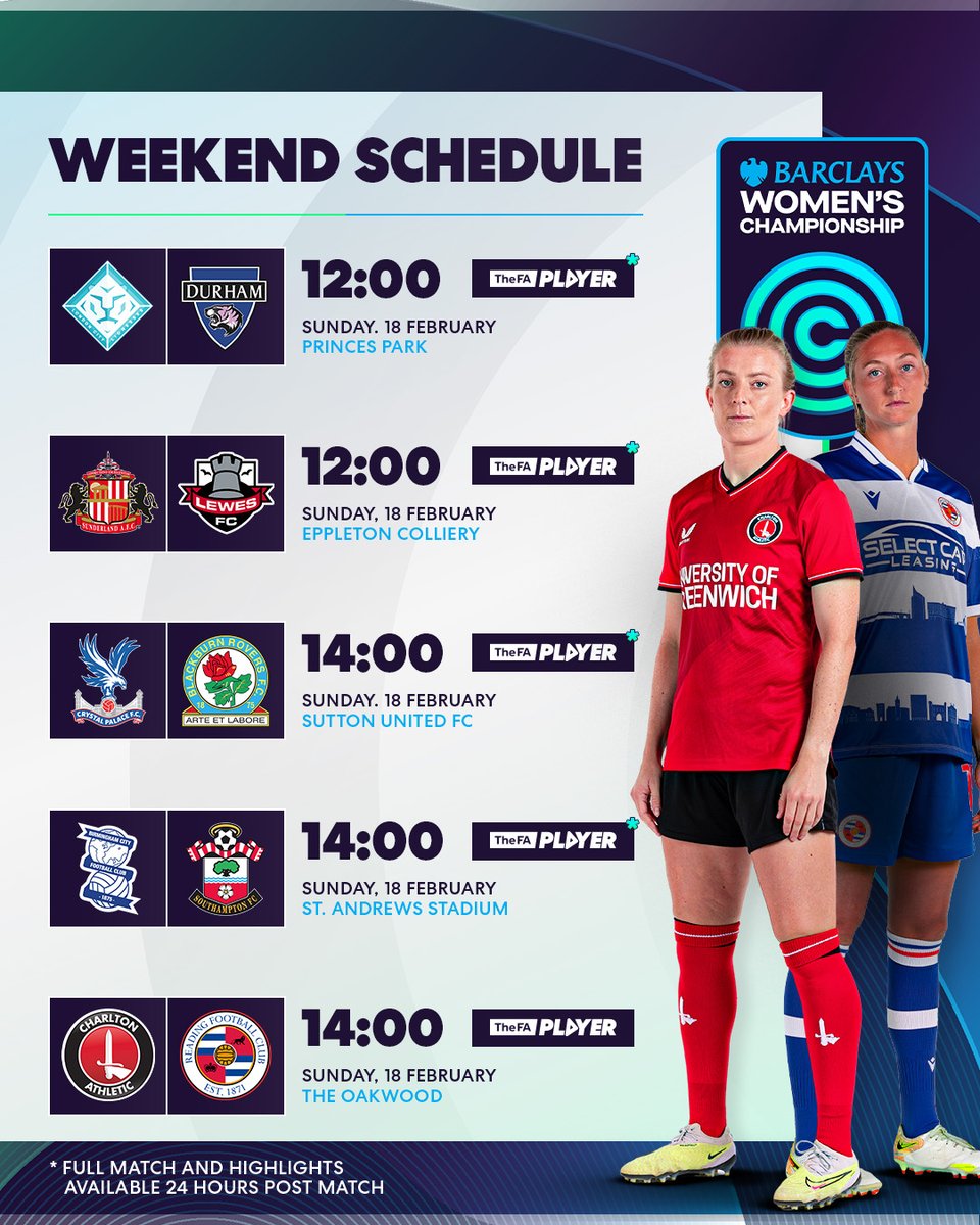 BarclaysWSL2's tweet photo. The #BarclaysWC is back this weekend!

Who will get three points before the International break? 🌎 https://t.co/GaaOzHPiWG