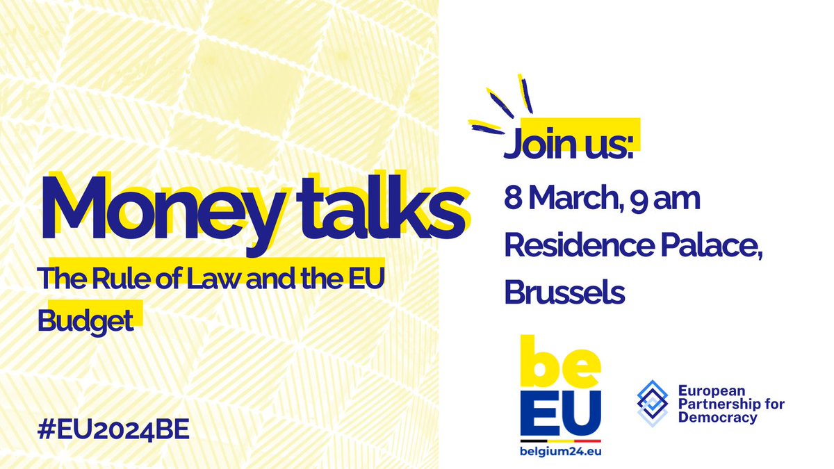 EPDeu's tweet photo. #Policy 💬

⚖️The #RuleofLaw is key to well-functioning democratic and financially stable societies.

🗣️How can the EU improve the budget's protection framework in case of Rule of Law violations?

Join @EU2024BE and EPD for our Money talks ➡ https://t.co/P2jxMPUJnH 

#EU2024BE https://t.co/ars3eMSHKm