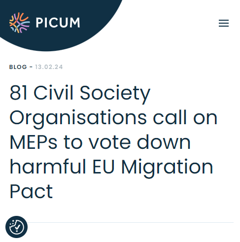 🚨The #MigrationPact negotiations resulted in a devastating blow to people’s rights.

But our work isn’t over - the deal will be voted on this week. We demand that politicians put people’s safety and dignity first.
#StopThisPact

Our joint PR: picum.org/blog/81-civil-…