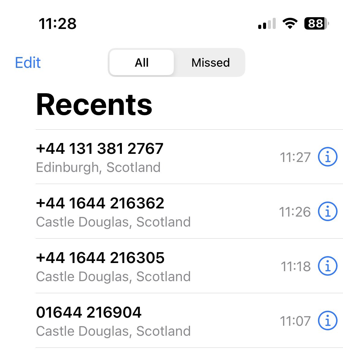 pamblo's tweet photo. Calls from these numbers are scams. Claims to be O2 giving discount, they send an email &amp; ask you to set a password whilst they are accessing your account. I gave false info out of curiosity &amp; they called back from different numbers to get me to complete  @PoliceScotland @O2 https://t.co/y1xHMT4c1f