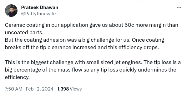 @PattyInnovate @saitejaped @veeradynamics Pls try the paper-thin, super light insulation solution provided by SaiTeja on the jet core/combustion chamber, inner side walls & nozzle. Let's try

If we get a significant breakthrough in the engine performance then it can also be showcased at #DroneManthan2024 

@Arun_Golaya