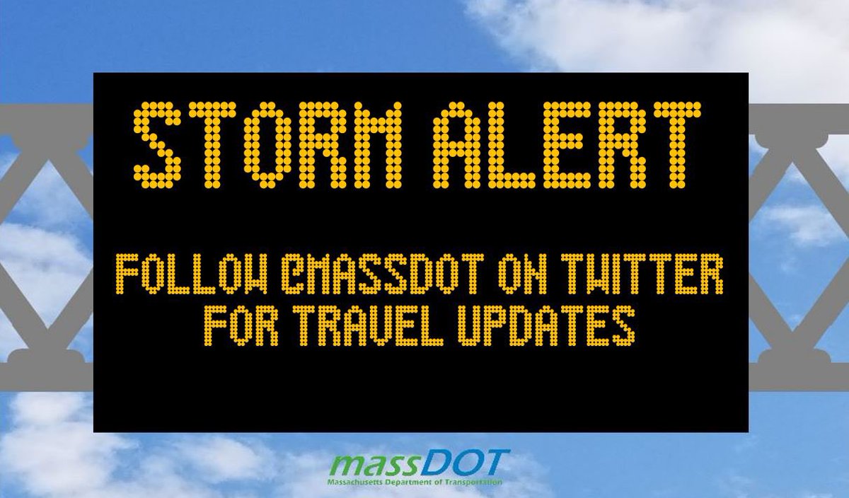 MassDOT's tweet image. Travel alert: All #MassDOT Highway districts are in snow and ice response.

❄️ 1,482 pieces of equipment are patrolling and spreading. 
🚫 No empty tractor trailers or tandems on I-90 EB/WB from the NY Border to @BostonLogan. 

ℹ️For real time travel info use Mass511. #MAsnow 🧵