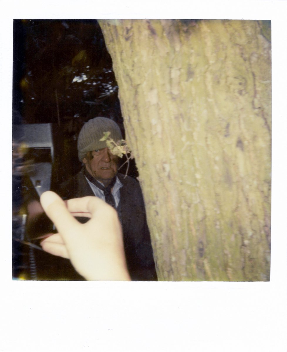 A polaroid snap of a disgruntled looking Bill Owen on location for 'The Waist Land' – a Last of the Summer Wine episode first shown on the 13th Feb 1983. A treasure-trove of previously unpublished images from this shoot can be found in the magazine in the comments. #clarkeaday