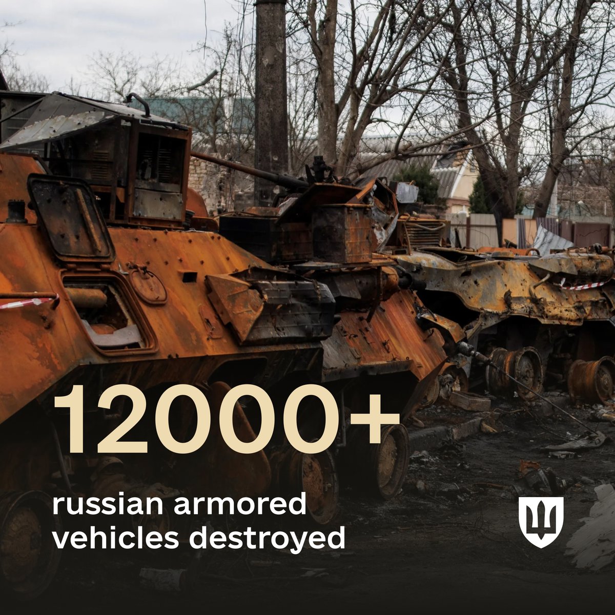 Number of the day! 12,000 russian armored vehicles have been destroyed since February 24, 2022. On average, 500 vehicles per month. russian weapons deserve to be scrap metal in Ukraine.