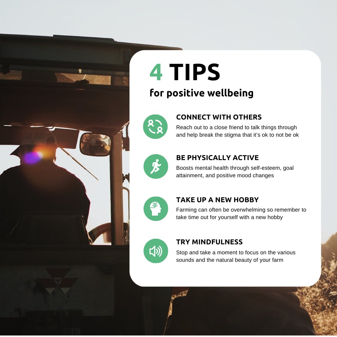 As this is @yellowwelliesuk #MindYourHead week, why not try our top 4 tips to help with your wellbeing 🚜 📱 Connect with others to help break the stigma 📷 Take some time for yourself with a new hobby 🐦 Try mindfulness & taking in the beauty of your surroundings ⚽️ Keep active