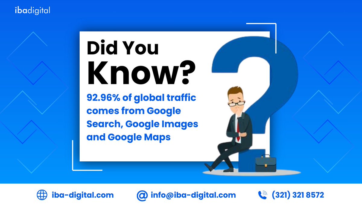 Unlock the power of Google! 🌍🔍  
Embrace the potential of these platforms to elevate your online presence. 💥
DM right now!
#GoogleTraffic #SEOInsights #DigitalMarketingStats #SearchEngineOptimization #GoogleSearch #GoogleImages #GoogleMaps #DigitalFootprint #OnlineTraffic