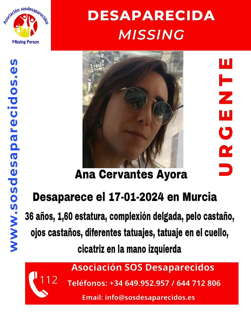 la7tele's tweet photo. 🔴 #Desaparecida | Buscan a Ana Cervantes Ayora, de 36 años, desaparecida en Murcia. https://t.co/C52u6ELUtW