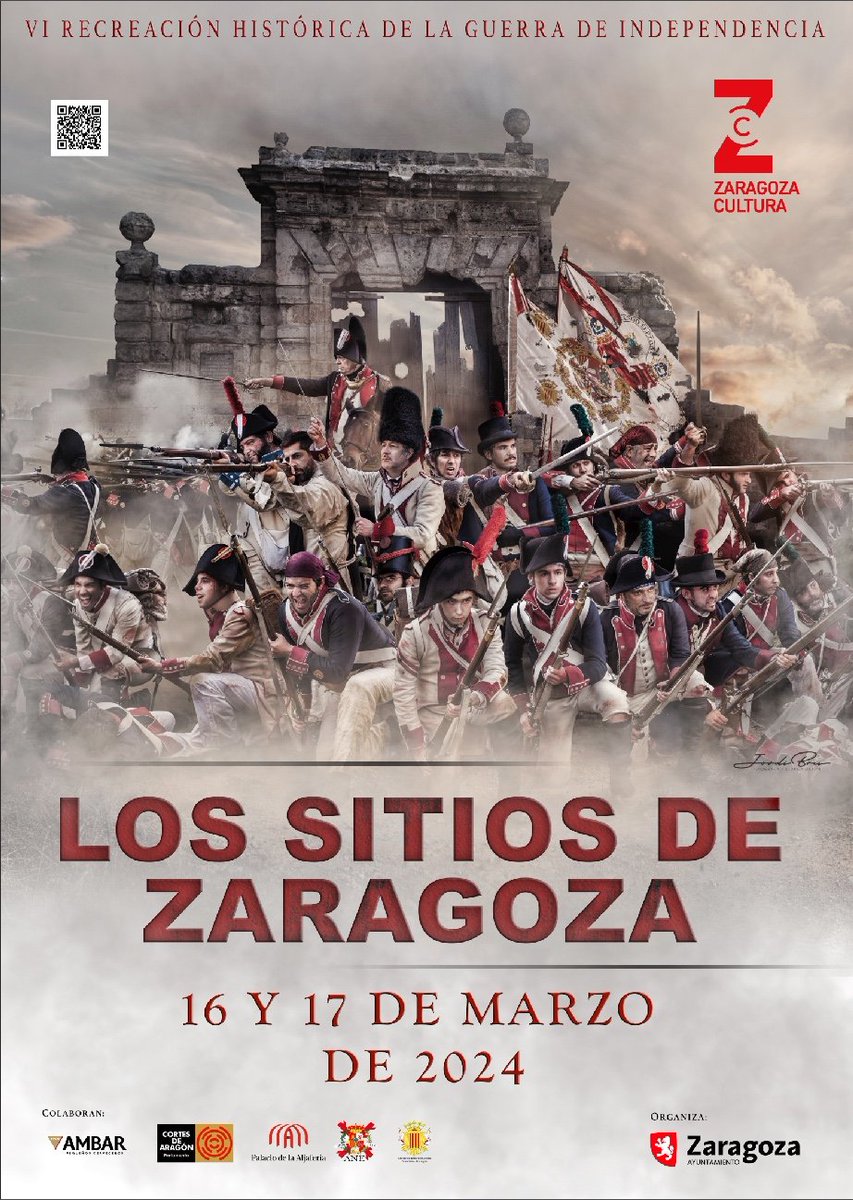 Ya podemos anunciar la VI recreación histórica de los Sitios de Zaragoza de 1808-1809. Tendrá lugar los días 16 y 17 de marzo. @ZCultura En esta edición el cartel es de @Jordibrufotos
