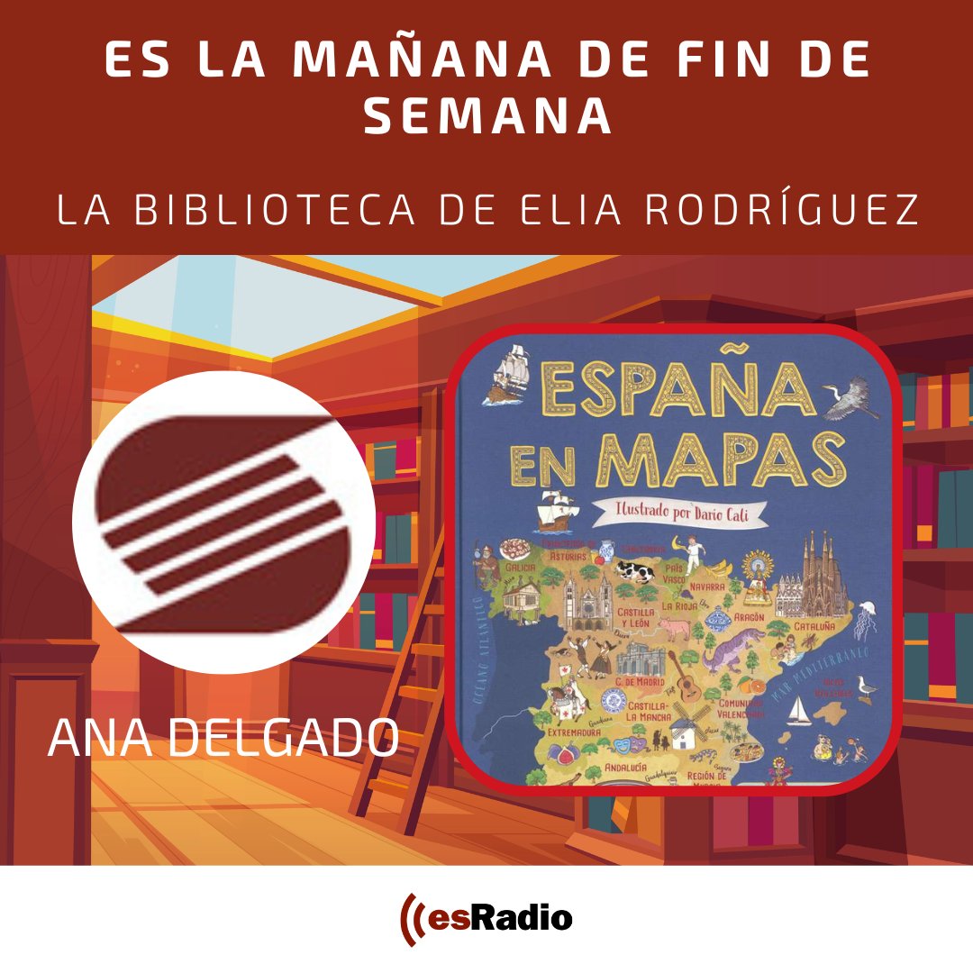 findesradio's tweet photo. 📚En #LaBibliotecaDeElia ojeamos 'España en mapas' de #SusaetaEdiciones y charlamos con Ana Delgado, su autora y escritora.
📻En directo, con @mdiezrovira y @Jaume_Segales en @esRadio https://t.co/mHYjpnPDNX