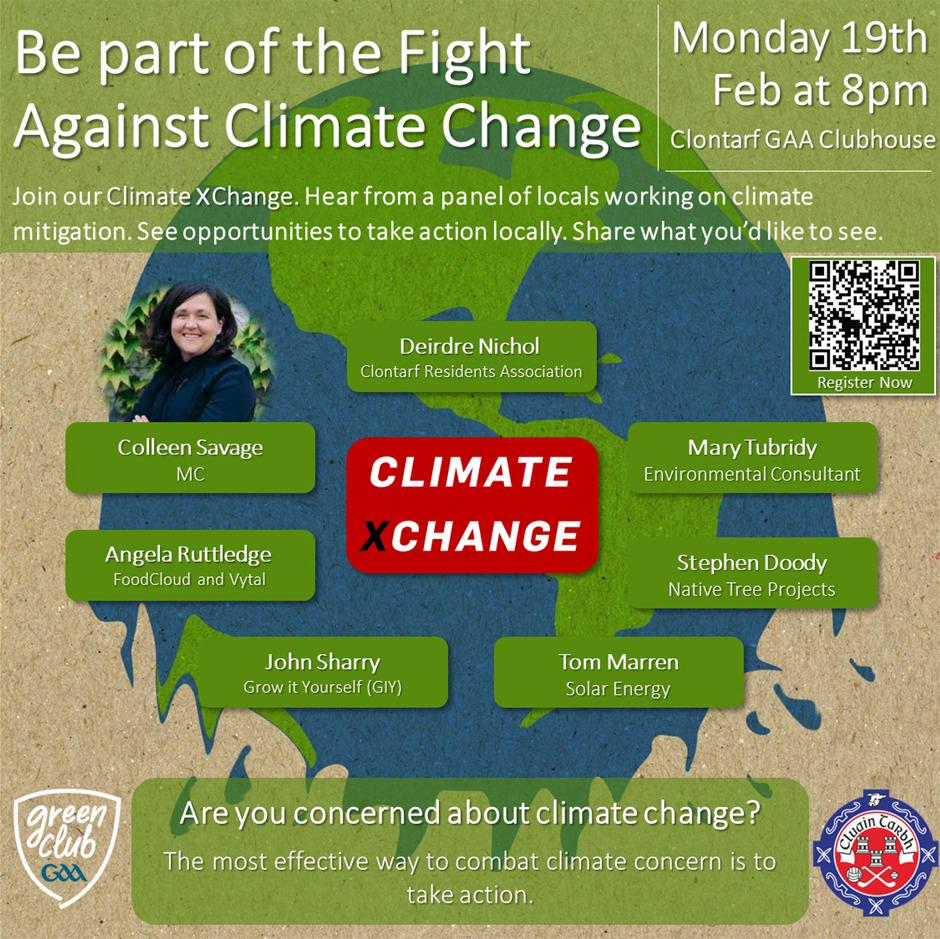 Our friends in @ClontarfGAAClub are hosting a #Climate XChange meeting on Mon 19th at 8pm. Hear from locals in #Clontarf working on climate initiatives. Register online docs.google.com/forms/d/e/1FAI…