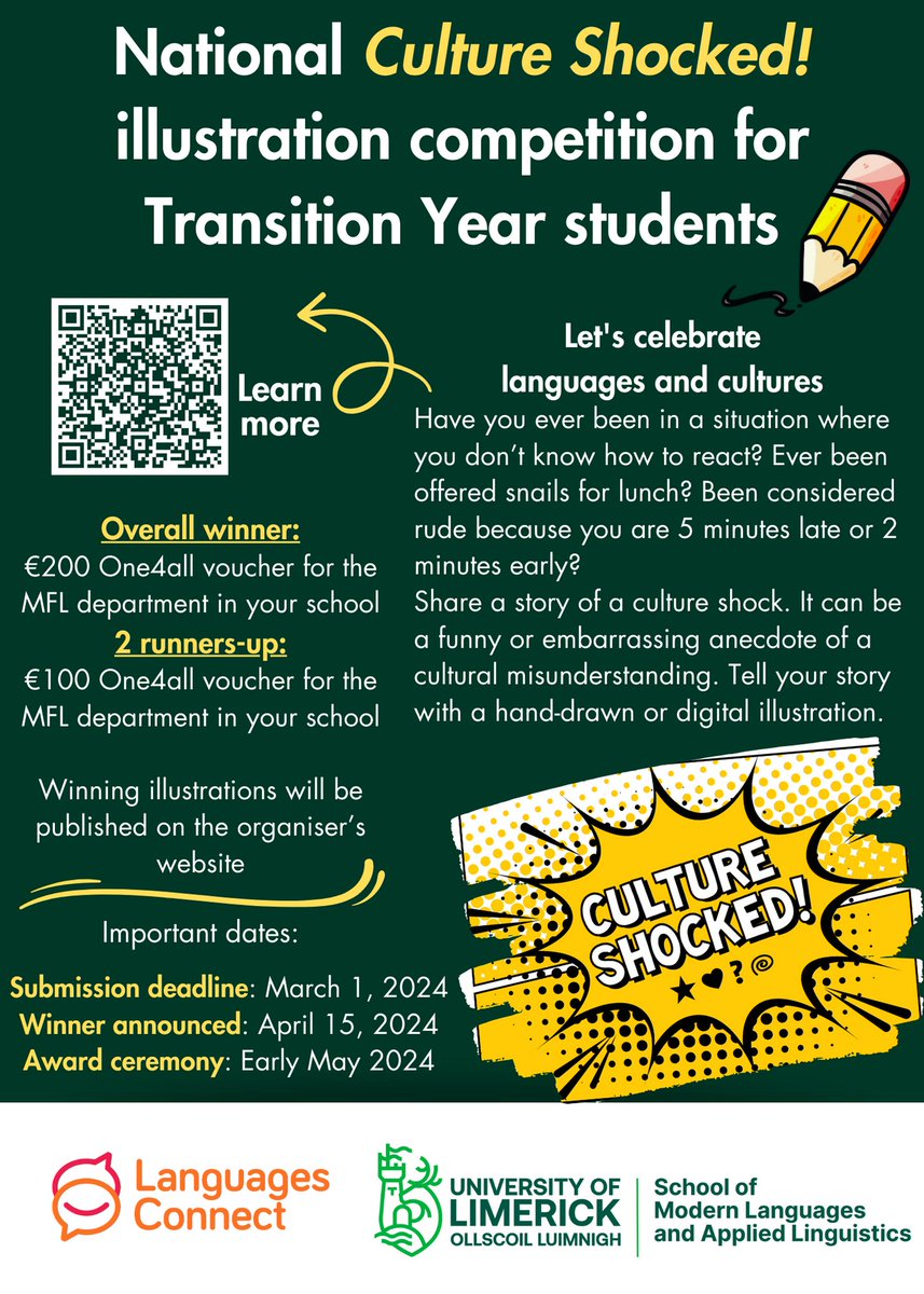 A fab opportunity for all TY students!
Deadline fast approaching.
For info, check ul.ie/artsoc/mlal/ne…
<a href="/languages_ie/">Post-Primary Languages Ireland (PPLI)</a> <a href="/langsconnect_ie/">Languages Connect</a> <a href="/oide_Ireland/">Oide Schools' Support Service, Ireland</a> <a href="/Oide_MFL/">Oide Modern Foreign Languages Post-primary</a> <a href="/LangTeachersIre/">LangTeachersIreland</a> <a href="/AIPLF_Ireland/">AIPLF French Teachers 🇮🇪 🇫🇷</a> <a href="/germanteachers/">gdi</a> <a href="/atsirlanda/">ATS Ireland</a>