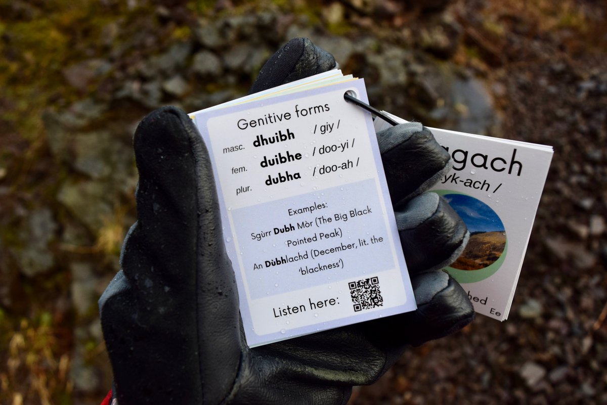 _ross_christie's tweet photo. Mountain leaders, outdoor educators, teachers and adventure hobbyists - these may be for you - weatherproof flashcards to aid in interpreting the Gaelic landscape of Scotland's upland environment!

£12.99/deck inc. p&amp;p. Contact me to purchase! https://t.co/9mWMzVzTQp